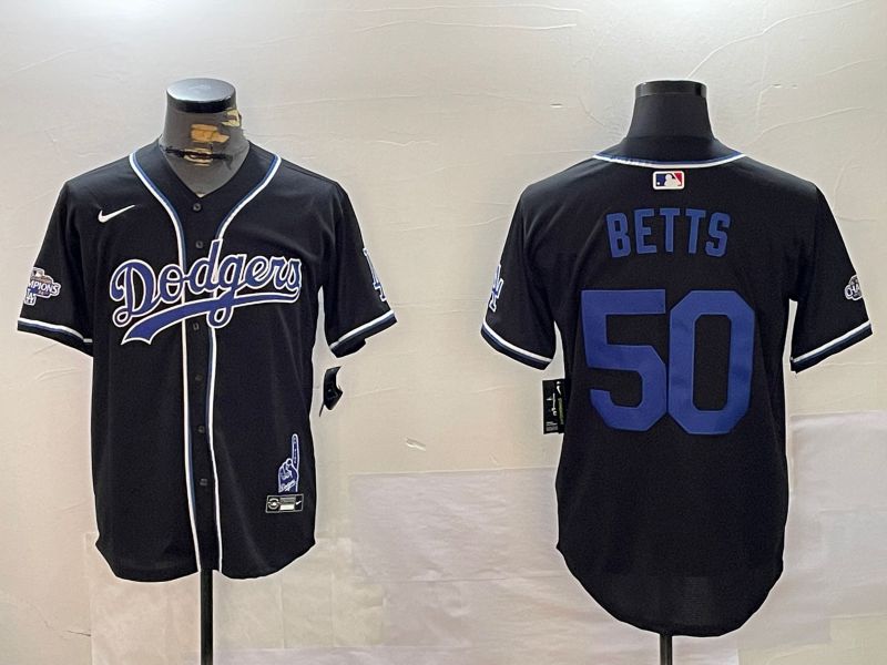 Men Los Angeles Dodgers 50 Betts Black Game 2024 Nike MLB Jersey style 1202